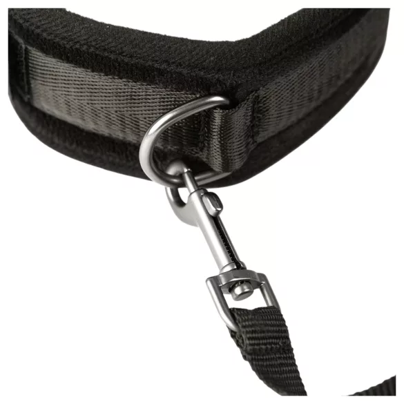 Sei Mio - halsband en riem - verstelbaar - zwart
