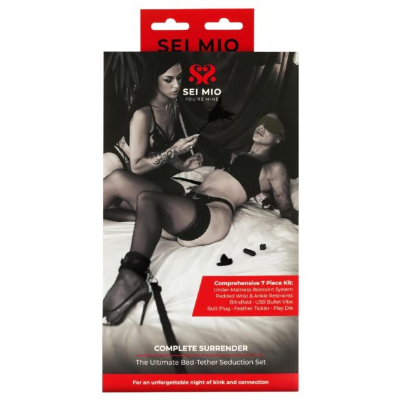 Sei Mio - bed bondage set - verstelbaar - zwart