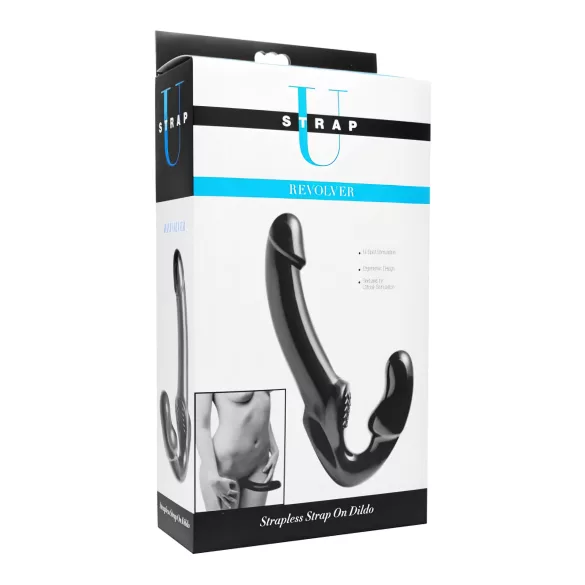 Strap U Revolver - dildo zonder harnas - zwart