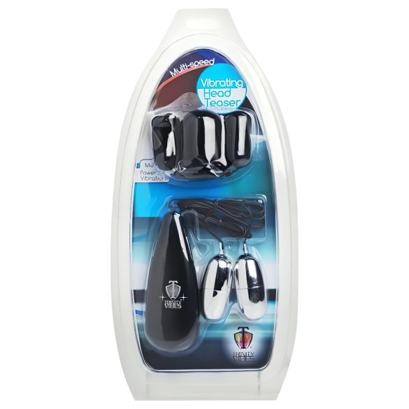 Trinity - eikelvibrator met 2 ballen - zwart/zilver