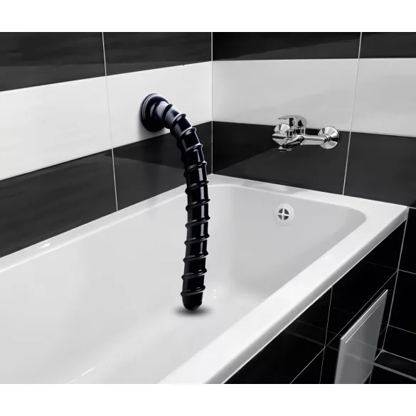 Hosed Swirl Tchick - anaal dildo - gebogen - siliconen - zwart - 18 cm