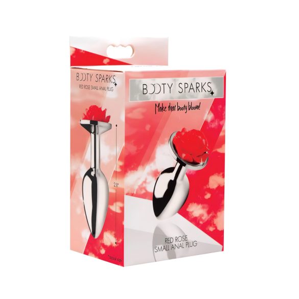 Booty Sparks - anaalplug met roosvormige steen - zilver