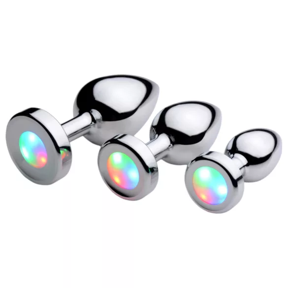Booty Sparks - buttplug met LED-verlichting - medium - zilver
