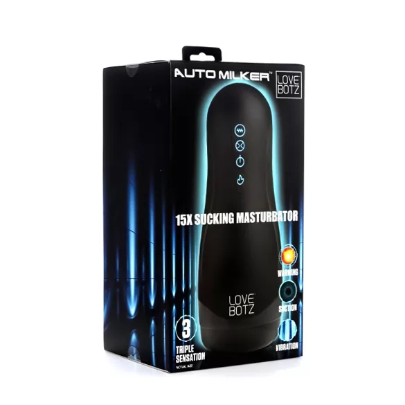 Lovebotz - automatische zuigmasturbator - waterdicht, trilfunctie - zwart