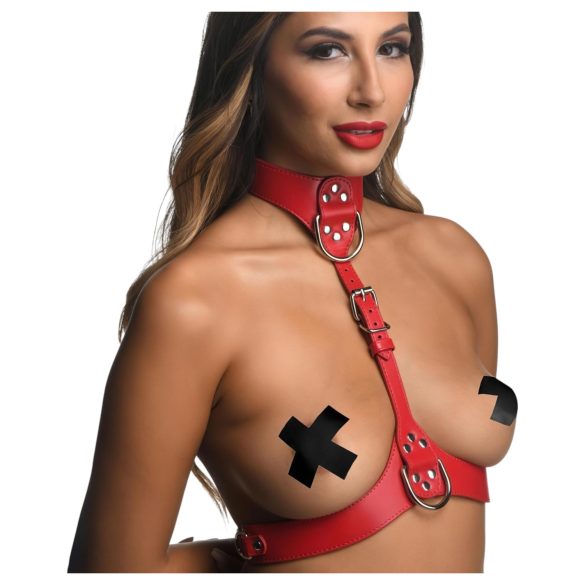 Strict - halter lichaamsharnas (rood)