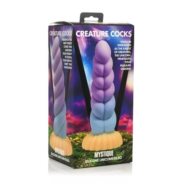Creature Cocks Mystique - dildo unicorn - 21 cm - paars geel