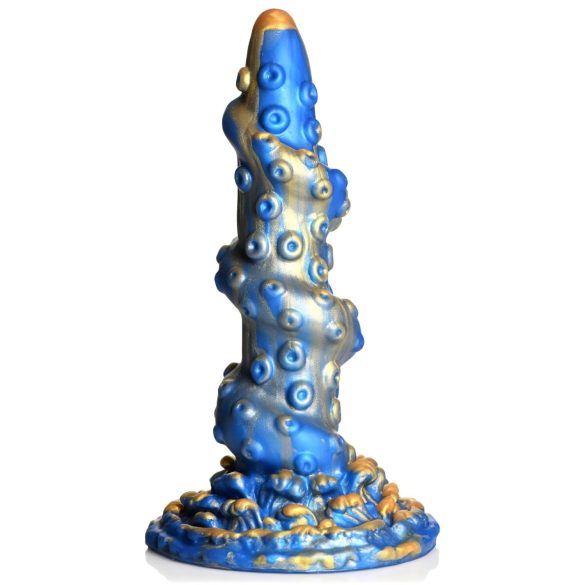Creature Cocks Kraken - dildo met spiraal octopusarm - 21cm - goud/blauw