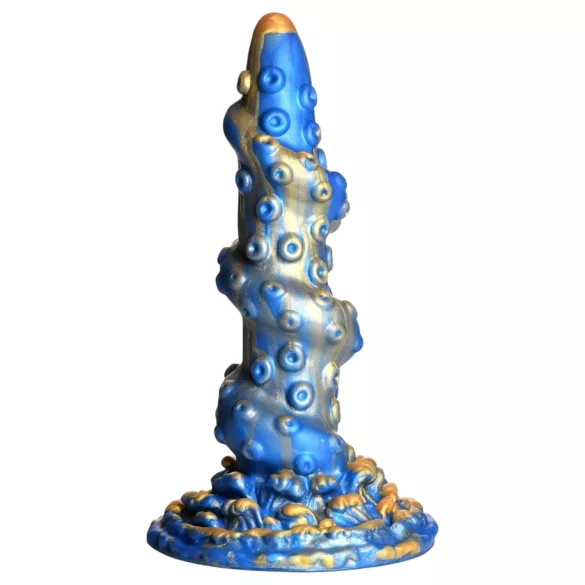 Creature Cocks Kraken - dildo met spiraal octopusarm - 21cm - goud/blauw