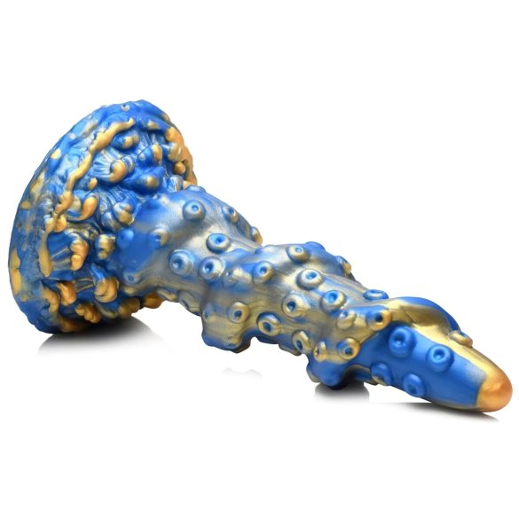 Creature Cocks Kraken - dildo met spiraal octopusarm - 21cm - goud/blauw