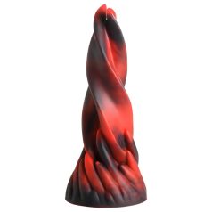   Creature Cocks Hell Kiss - gedraaide siliconen dildo - 19cm (rood)