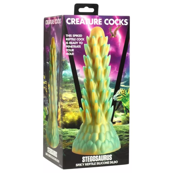 Creature Cocks Stegosaurus - dildo - siliconen - 20cm - groen