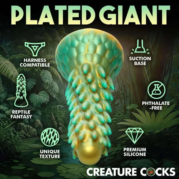 Creature Cocks Stegosaurus - dildo - siliconen - 20cm - groen