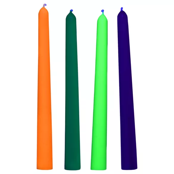 XR Brands - UV-reactieve BDSM-lichaamskaarsen - gekleurd (4 stuks)