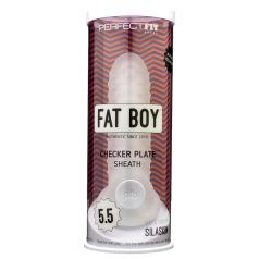 Fat Boy Checker Box - penismantel - geribbeld - wit - 15 cm