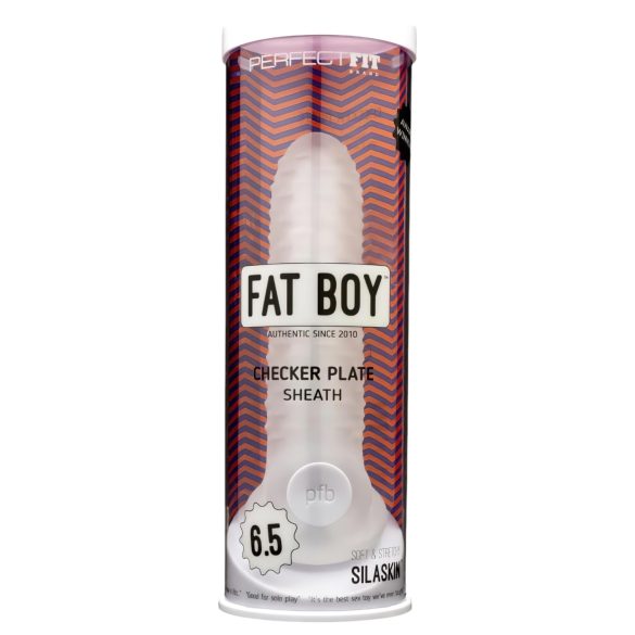 Fat Boy Checker Box - penismantel - structuur - wit - 17 cm