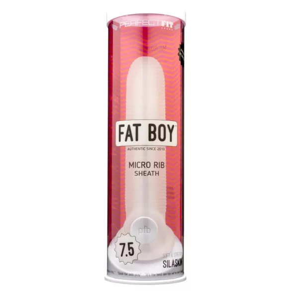 Perfect Fit - Fat Boy Micro Ribbed - penismantel (19 cm, wit)