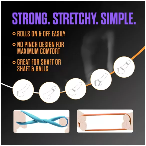 King of the Ring - penisringen set - siliconen - multicolor - 6 stuks