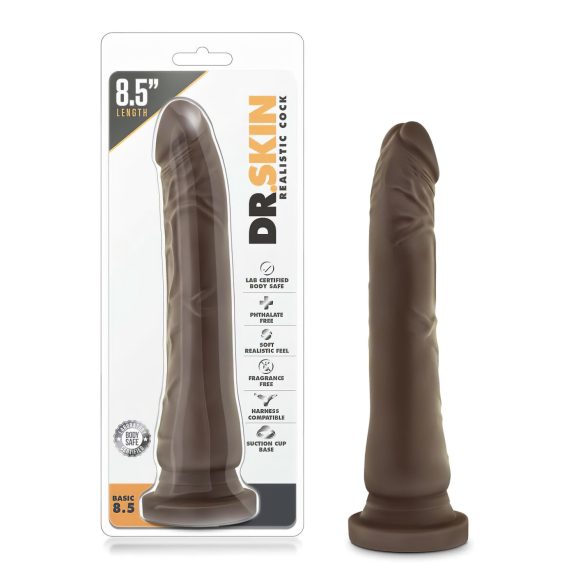 Dr. Skin 8,5 - levensechte dildo met zuignap - bruin (20,5cm)
