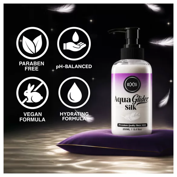 EXS AquaGlider Silk - zijdezachte glijmiddel op waterbasis in pompflacon (250 ml)