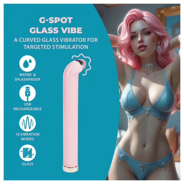 Loveline - G-punt glazen vibrator (roze)
