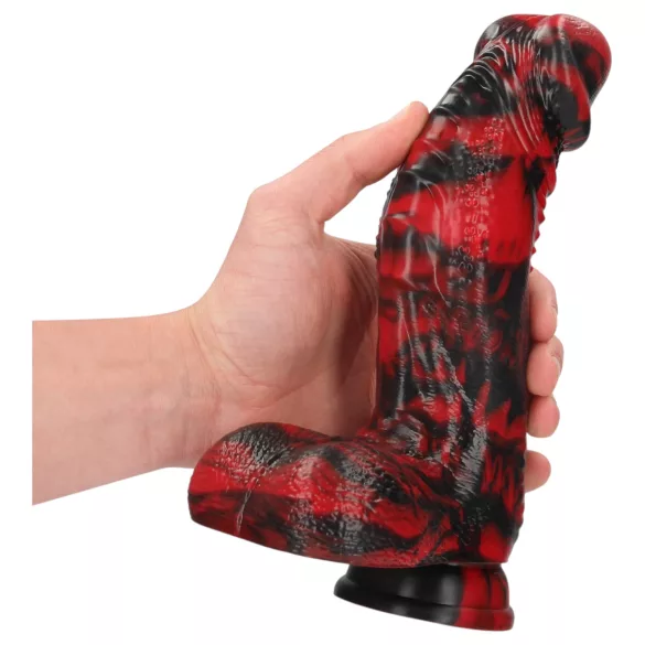 Ouch! Dark Lycan Spawn - siliconen fantasiedildo (rood-zwart)
