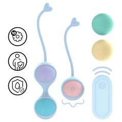 Loveline - verstelbare vibrerende geisha ballenset (blauw)