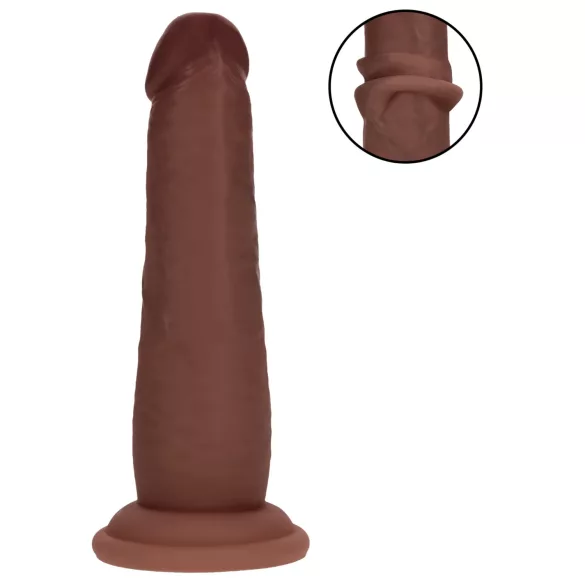 RealRock - levensechte dildo met dubbele dichtheid (bruin) - 15,5 cm