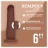 RealRock - levensechte dildo met dubbele dichtheid (bruin) - 15,5 cm