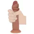 RealRock - realistische dildo met dubbele dichtheid (gebruind) - 15,5 cm