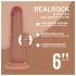 RealRock - realistische dildo met dubbele dichtheid (gebruind) - 15,5 cm
