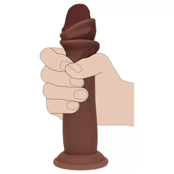 RealRock - realistische dildo met dubbele dichtheid (bruin) - 18,5 cm