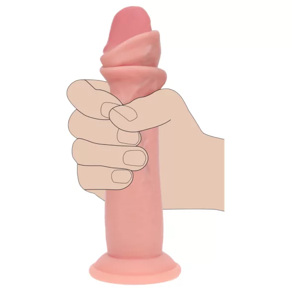 RealRock - realistische dildo met dubbele dichtheid (huidskleur) - 18,5 cm