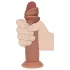 RealRock - realistische dildo met dubbele dichtheid (gebruinde tint) - 18,5 cm