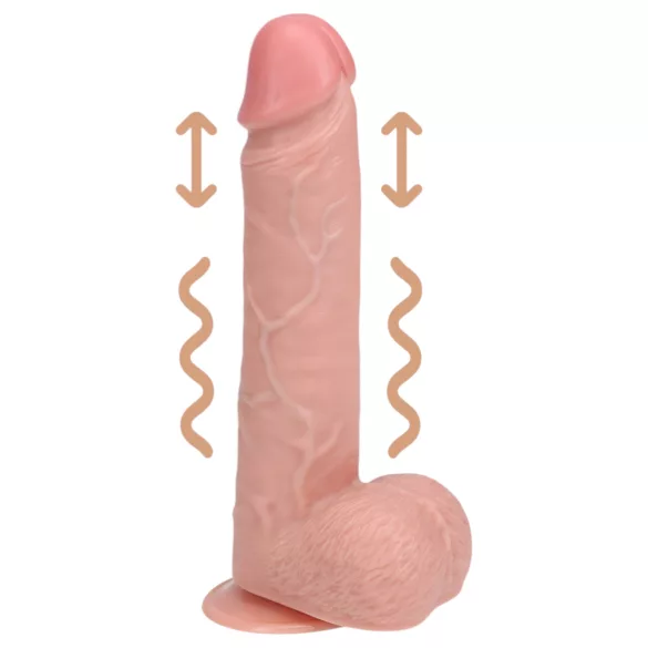 RealRock - dildo met zuignap en stootfunctie - huidskleur - 20,5cm