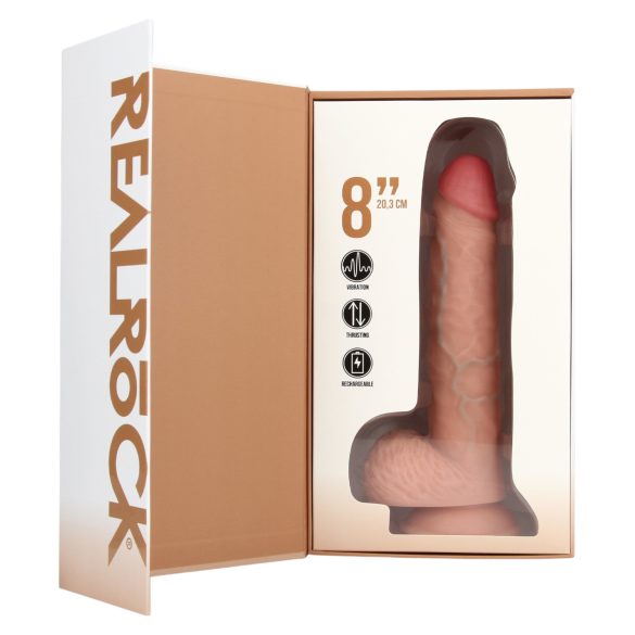 REALROCK - zuignap duw vibrator - naturel (20,5cm)