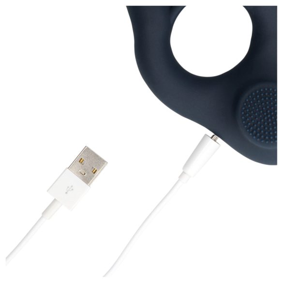 Loveline - vibrerende penisring met clitorisstimulator - siliconen - grijs