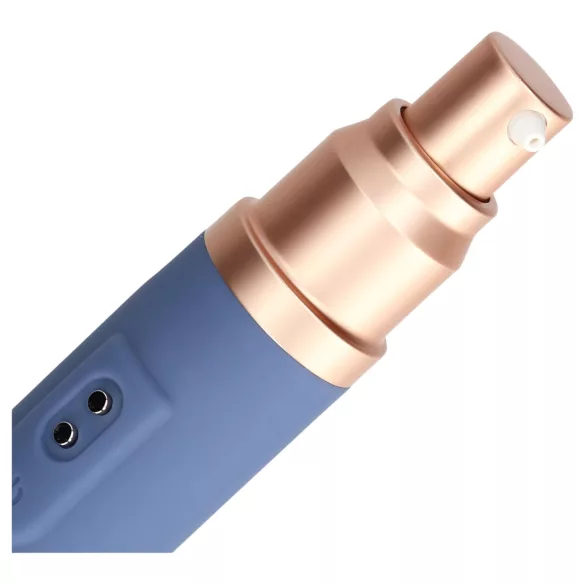 Loveline Travel - vibrator met glijmiddelreservoir - oplaadbaar - blauw