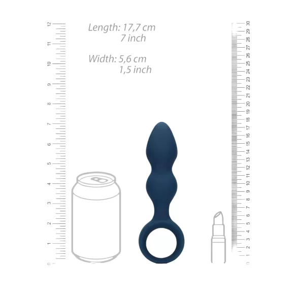 Loveline - anale plug met ring - groot - blauw