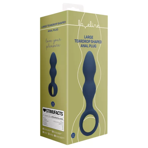 Loveline - anale plug met ring - groot - blauw
