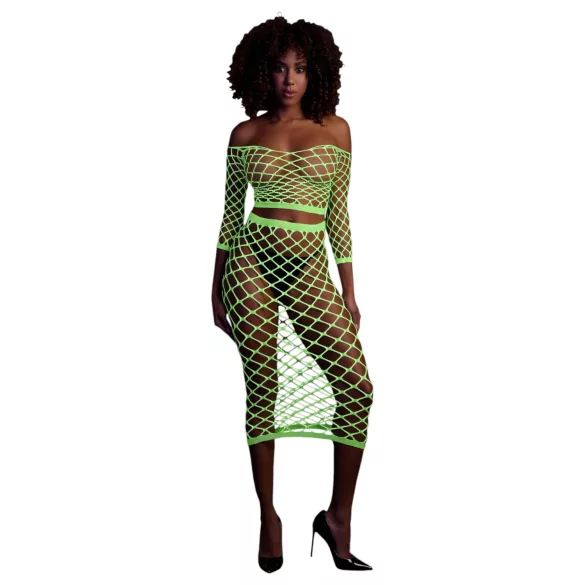 Ouch! - neon minirok en top - fosforescerend - groen