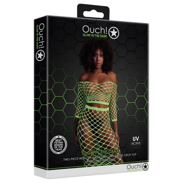 Ouch! - neon minirok en top - fosforescerend - groen