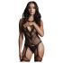 Le Désir - net lingerie set - open design - zwart - S-XL