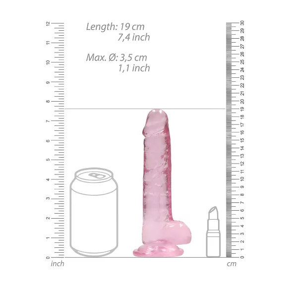 RealRock - realistische dildo - transparant roze - 17cm