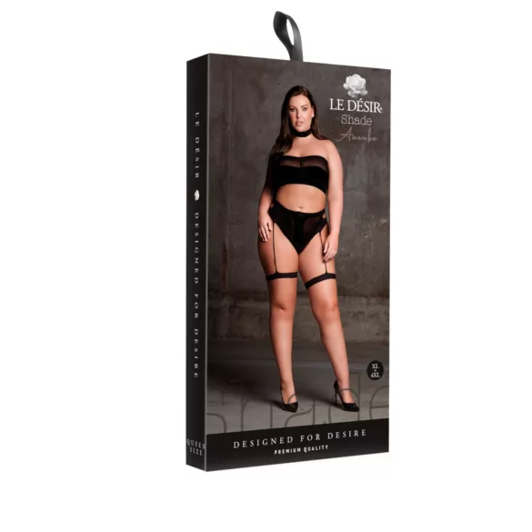 Le Désir - Plus size lingerie set - 3-delig - zwart - XL-4XL