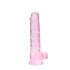 REALROCK - transparante realistische dildo - roze (19cm)