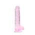 REALROCK - transparante realistische dildo - roze (19cm)
