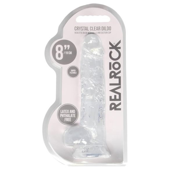 REALROCK - transparante realistische dildo - doorzichtig (19cm)
