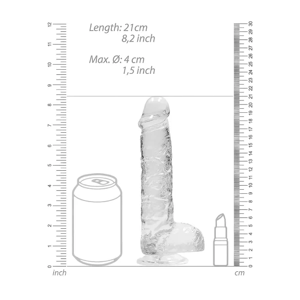 RealRock - realistische dildo - transparant - 19cm
