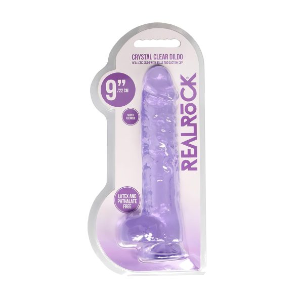 REALROCK - doorzichtige levensechte dildo - paars (22 cm)
