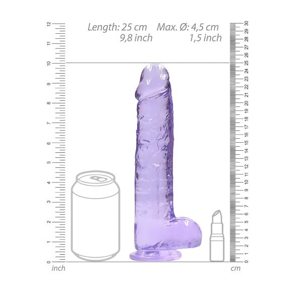 RealRock - realistische dildo transparant - paars 22cm